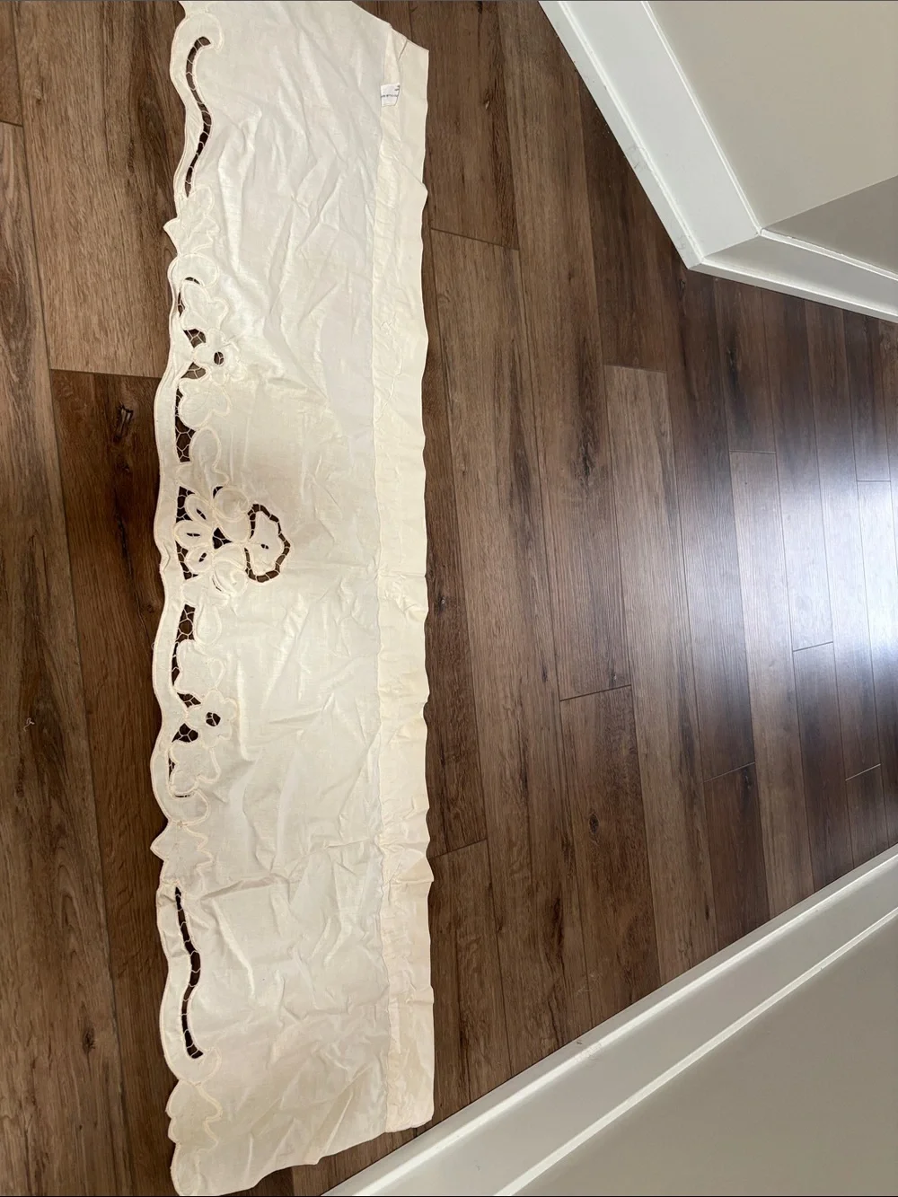 Cream Embroidered Window Valance Curtain - Brand Unknown 100% Cotton